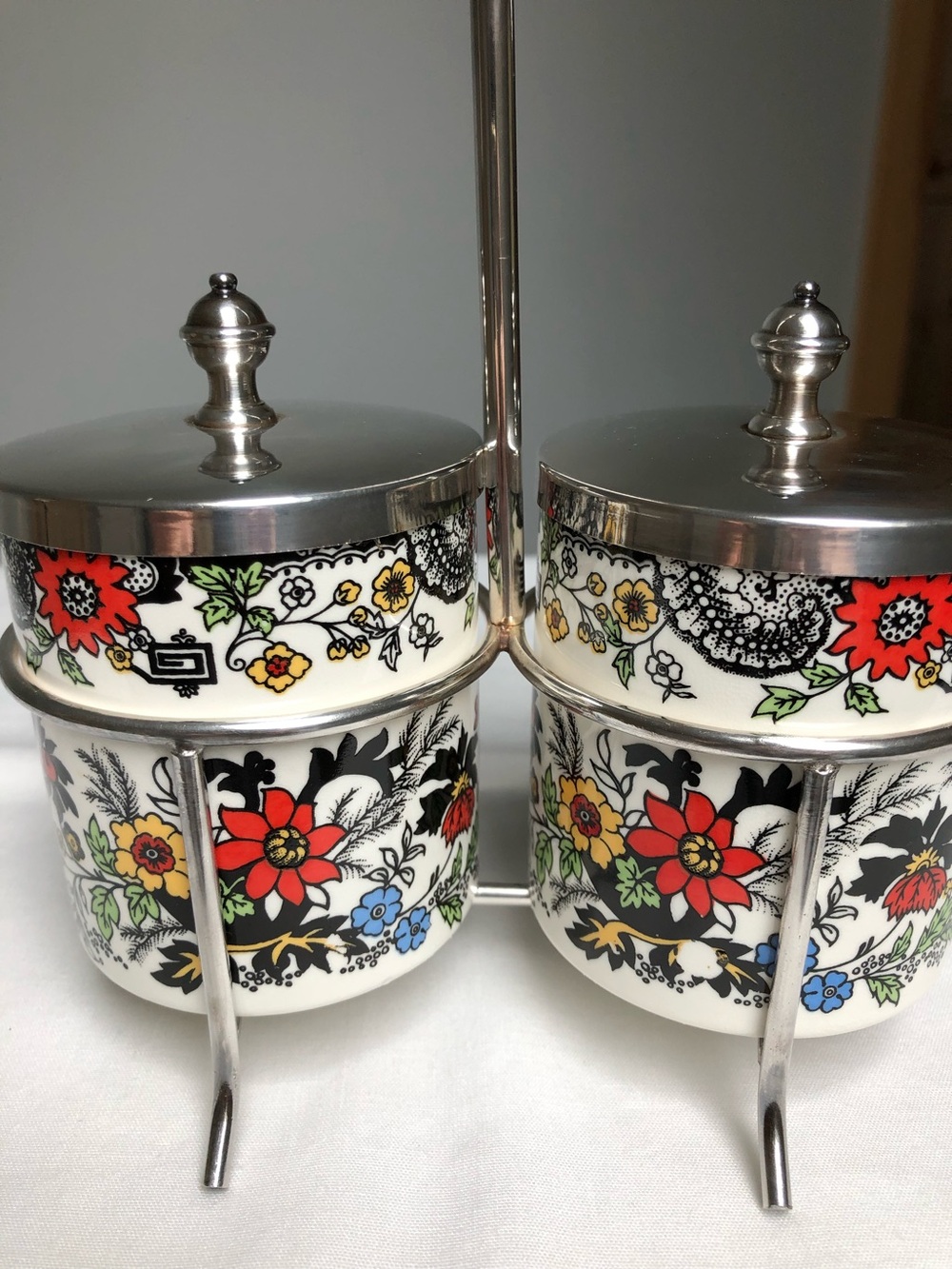 Vintage Jon Anton Silver Plated Jam Condiment Pot Set With Lids Tray Stand - Picture 2 of 14
